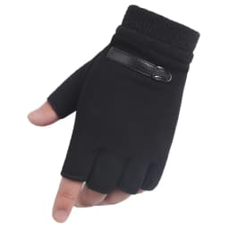 Man Women Winter Keep Warm Plus Velvet Thicken Thin Outdoor Sports Climb Cycling Drive Fitness Half Finger Tactical Gloves Suede