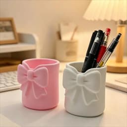 3D Stylish Desk Storage Bucket Multifunctional Makeup Brush Organizer Pen Holder For Eyebrow Brush