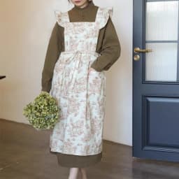 Long Print Water-resistant Cotton Ruffled Kitchen Apron with Pockets for Women Cross-back Pinafore for Cooking Baking Gardening