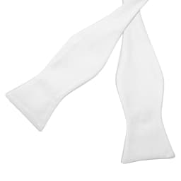 Classic White Selr-tie Bowtie with Ring Pocket Square Cufflinks Set Fashion Solid Men's Bow Tie for Wedding Groom Business Knots