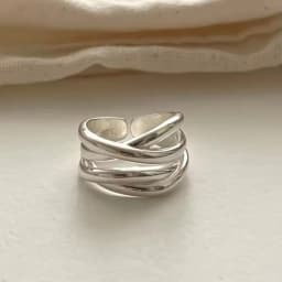 PANJBJ  925 Sterling Silver Double Layer Ring for Women Girl Gift Geometry Hollowing Out Minimalism Fashion Jewelry Wholesale