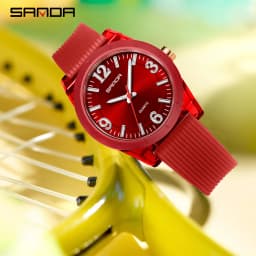 SANDA Top Brand 6277 Transparent Case Children's Quartz Watch Waterproof Night Light Leisure Student Quartz Watch 2025