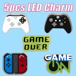 5PCS LED Shoe Charms Cats Dogs Unicorns Lighted Shoe Decorations Gamepad Cameras Diamond LED Pins for Women Girls Clog Buckles