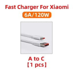 Original 120W USB Turbo Fast Charging Cable For Xiaomi mi 15 14 13 12 11 6A 67W Type C Cable Redmi Note 10 9 8 7 Pro K70 Poco X6