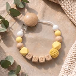 2026 Personalized Baby Pacifier Clip Custom Name Wooden Dummy Chain Silicone Teether Holder BPA Free Baby Shower Gift