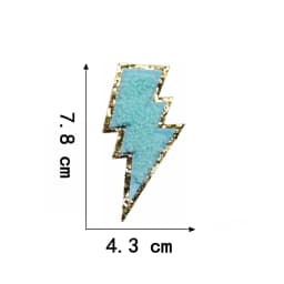 10pcs Set Chenille Self-Adhesive Patches Shiny Glitter Base Lightning Star Rainbow Patch for Bags Hats Jackets Clothing