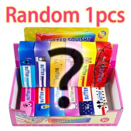 12PCS Full Box Cartoon Series Soft Butter Squishy, Soft Silicone Butter Stick Squeeze Toy, Party Favor Mini Gifts