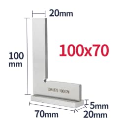 Try Square Flat Edge Square Ruler 90 Degree Woodworking Tools Metal Right Angle Ruler Measurement Tools Set-Square 50x40/75x50mm
