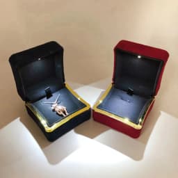 New in LED Light Jewelry Box Ring Earrings Earnail Pendant Organizer Imitation Leather Velvet Decorative Gold Frame Storage Box