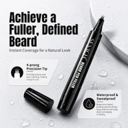 SEVICH Beard Filler Pen Waterproof Beard Coloring Pen Beard Coloring Filling Enhancer Black Fiber Hair Beard Stuffing Pen Tool