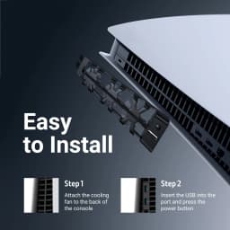 Cooling Fan for PlayStation 5 Console Disc and Digital Editions High-Speed Silent Fan with LED Light for PS5 Accessories
