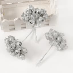 12Pcs Mini Artificial Rose Flowers Bouquet Silk Fake Flowers For Home Decor DIY Wedding Decoration Craft Wreath Gift Accessories
