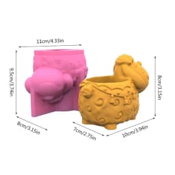 3D Animal Flowerpot Pen Holder UV Crystal Epoxy Mold Elephant Cement Plaster Clay Resin Silicone Mould DIY Crafts Casting Mold