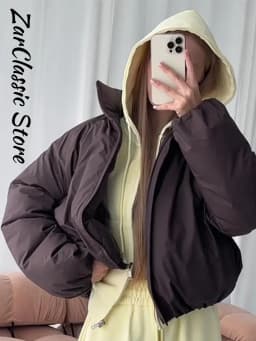 Casual Solid Women's Winter Jacket Fashion Stand Neck Full Sleeve Zip-up Cropped Padded Coats New Basic Daily Outwear 2026