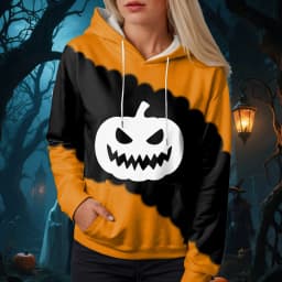 Jack O Lantern Sweater Women'S Sweatshirt Halloween Graphic Hoodies Casual Long Sleeve Loose Pullover Tops With 할로윈 후드티 여성