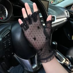 Sexy Mesh Lace Sunscreen Half Finger Gloves Cosplay Stage Performance Etiquette Summer Women Breathable Thin Driving Cycling