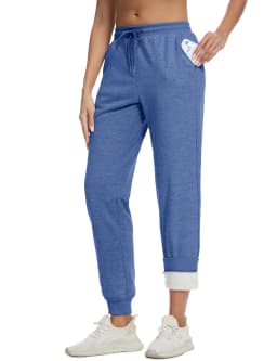 TACVASEN Warm Sherpa Lined Thermal Drawstring Sweatpants Women's Winter Fleece Pants Insulated Athletic Joggers with Pockets