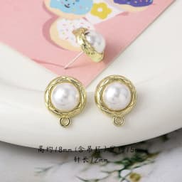 10pcs Pearl Stud Earrings Settings Handmade Roun Hollow Love Heart Earrings Connectors for DIY Jewelry Making Findings