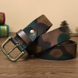2026 Men High Quality Camouflage Pure Cowhide Belt Genuine Leather Strap Male Luxury Pin Buckle Vintage Jeans Belts for Women