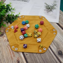 Hexagonal Flannel Dice Tray Foldable Storage Box PU Game Tray desktop Storage Box Jewelry Tray