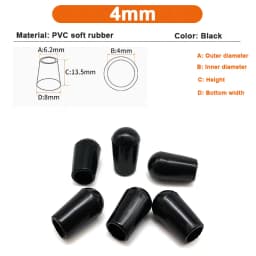2.5/3/3.5/4/5/6/7/8/10mm PVC Round End Cap Cover Screw Thread Hook Cover Soft Plastic Caps Coat Hanger Anti Protective Sleeve