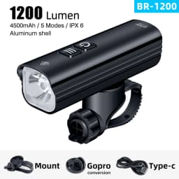 CYCLAMI Bicycle Bike Headlight BR 2000 AI 1200 Lumen High Brightness MTB Road Cycling Safety Aluminum Alloy Front Lamp