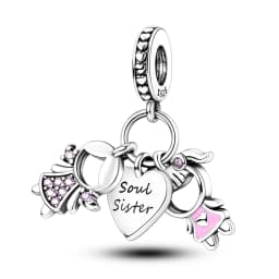 925 Sterling Silver Pink Series Charms Bow Tie Girl Cake Princess Beads Pendant Fit Original Bracelet DIY Jewelry Gift For Woman