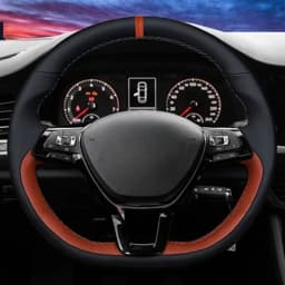 Customize DIY Suede Carbon Fiber Genuine Leather Car Steering Wheel Cover For Volkswagen Golf 7 Mk7 Passat B8 Car Interior