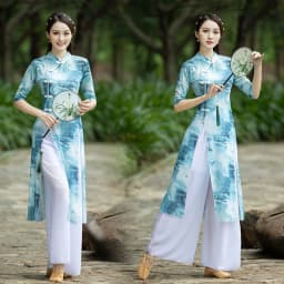 Red National Dance Costume Mesh Outfit Performance Practice Uniform White Net Shirt Square Dancing Traditional Costume Women