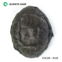Invisible Hairline Hair System Unit for Men 0.03-0.04mm Super Thin Base Toupee Indian Human Hair Mens' Topper Wig