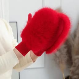 Women Winter Keep Warm Plush Suede Mittens Gloves Cute Sweety Thicken Windproof Soft Fashion Multicolor Drive Riding Outdoor