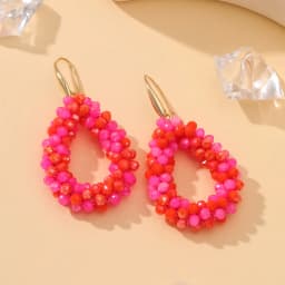 INKDEW Small Earrings National Flag Colors Water Drop Earrings for Women Handmade Beads Crystal Earrings Gift Jewelry EA124