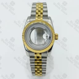 BLIGER 31mm NH05 NH06 Watch Case Fluted Curved Silver Gold Rose Gold Jubilee For Ladies Watch Date Sapphire Glass Waterproof