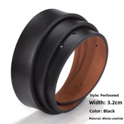 Pure Cowhide Leather Belt Men's No Tooth No Hole Automatic Buckle Genuine Leather Headless Pants Belt Punching Needle Buckle