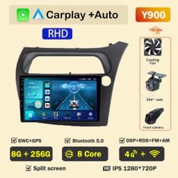 Car Radio Screen For Honda Civic Hatchback 2006-2011 Carplay Android Auto Player Multimedia 4G WIFI GPS Navigation 2Din Stereo