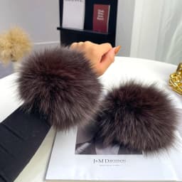 Fox Fur Cuff Arm Warmer Lady Bracelet Real Fur Wristband Glove High Quality Fox fur Cuffs Hot Sale Wrist Warmer