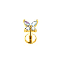 ASTM F136 G23 Titanium Flower Moon Heart Threadless Piercing Leaf Drop Pin Push in Lip Stud Daith Conch Earring 16G 18G 20G