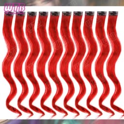 10 PCS Colored Synthetic Hair Extension Wigs for Women BB Clip Style Straight Hair Extension Wigs Suitable for Holiday Events