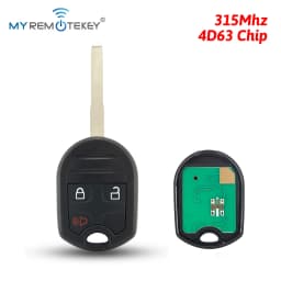 MYREMOTEKEY Remote Head Key 315Mhz HU101 Blade with 4D63 Chip for 2012-2019 Ford Fiesta Escape Focus C-Max Transit Connect