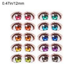 10 Pair Cartoon Eyes Stickers Different styles Rainbow Boy Anime Figurine Doll Face Organ Paster Decals DIY Glass Eye