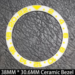 Sloping 38mm * 30.6mm Ceramic/Aluminum Blue Luminous Bezel GMT and Diving Watch Insert Fit for 40mm Watch Case Replacement Watch