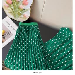 Spring Summer Tall Women's High Waist Pleated Skirt - Korean Elegant Ruffle Trim Flared Maxi Skirt with Wide Hem