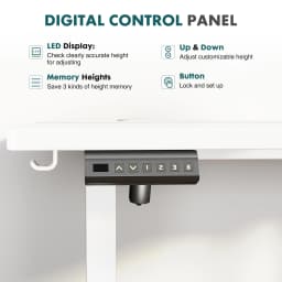 MCQ 48x24 Inch Ergonomic Height Adjustable Electric Standing Desk Sit Stand Computer Workstation Standing Table for Home Office