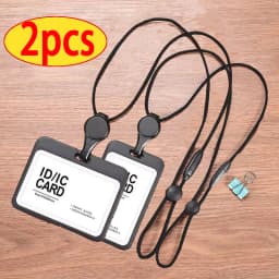 ID Accessories with Lanyard Badge Holder Transparent Adjustable Identification Card Holder Portable Cardholder
