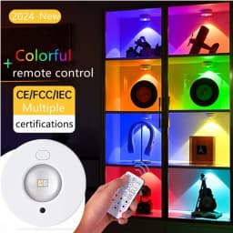 Multi Mode RGB COB LED Cabinet Light Dimmable 12 Color Remote Control USB Rechargeable Light Night for Kitchen Wardrobe Bedroom