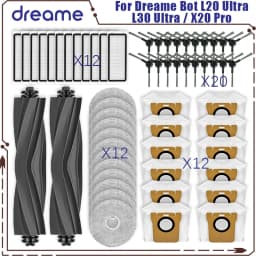 Dreame Bot L20 Ultra / L30 Ultra / X20 Pro Supplies Accessories Main Side Brush Mop Cloths Hepa Filter Dust Bags Parts