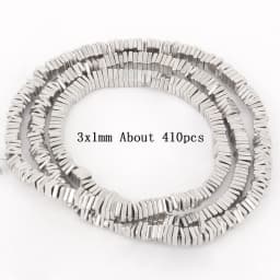 Natural Silver Color Hematite Stone Cylinder Irregular Loose Round Beads For DIY Jewelry Making Bracelet Earring Accessories