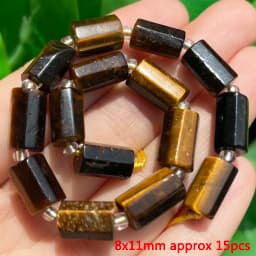 Various Styles Natural Yellow Tiger Eye Stone Beads Irregular Rondelle Column Spacer Bead for Jewelry DIY Making Bracelet Crafts