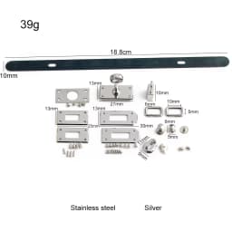 1/4/10Sets New Style Stainless Steel Metal Rectangle Eyelets Lock For Purse Handbags Bags Hanger Sole Plate Lock Accessories
