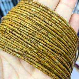 Natural Stone Beads 2x4mm Hematite Agate Jasper Crystal Cylinder Tube Loose Spacer Bead for Jewelry Making Diy Bracelet Necklace